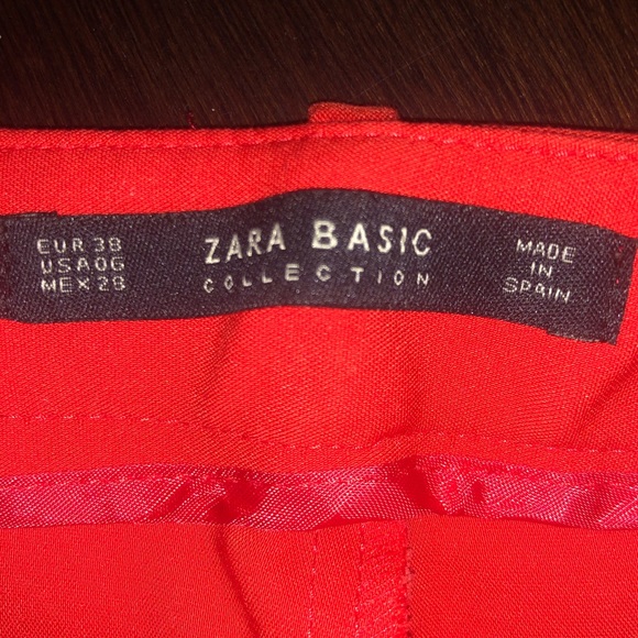Zara Straight-leg  Ankle Red Pants - Picture 3 of 3